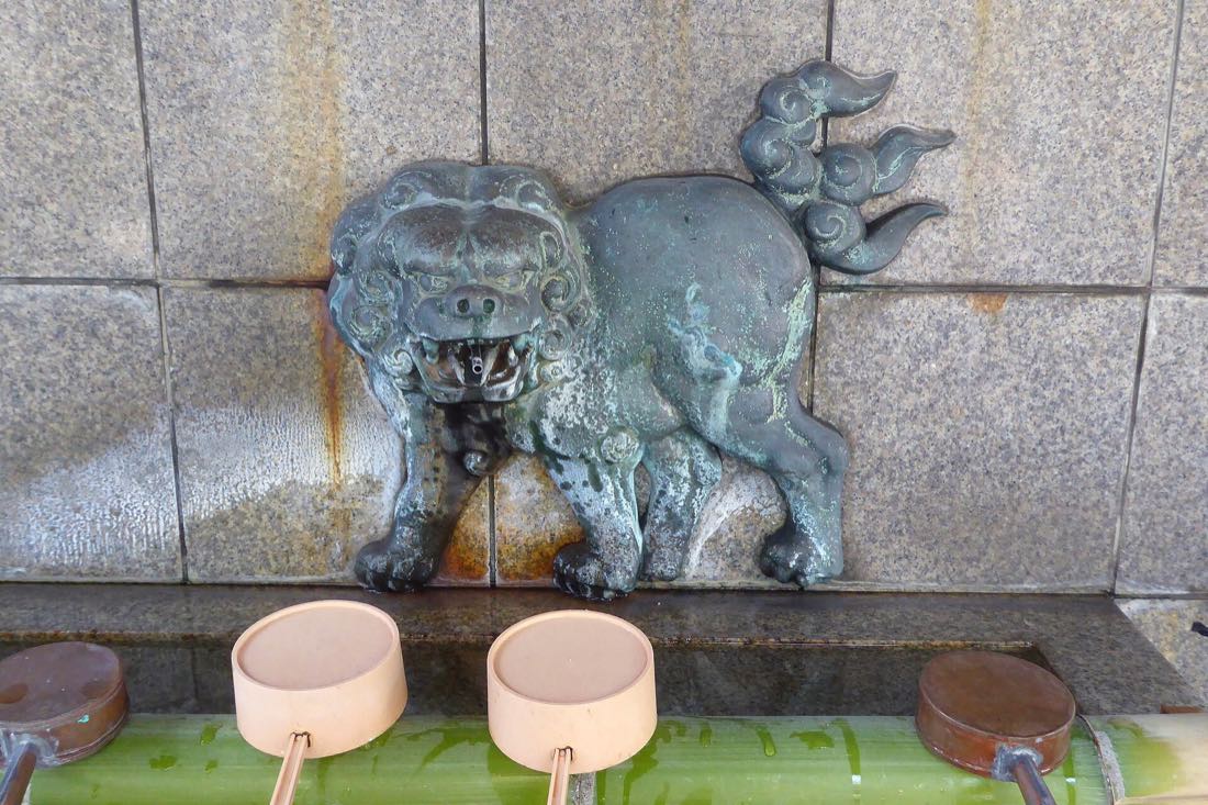 The lion-head stage of Namba Yasaka Shrine, Osaka